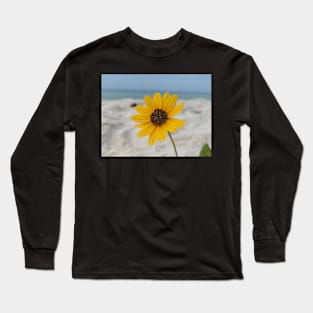 Yellow Flower in Sand 2 Long Sleeve T-Shirt